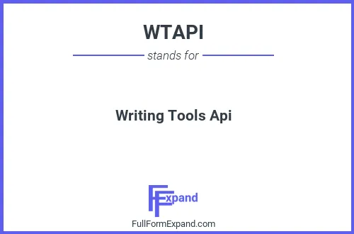 Full form of WTAPI