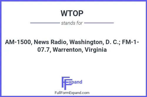 Full form of WTOP