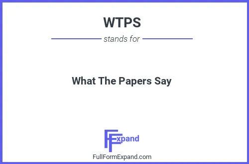 Full form of WTPS