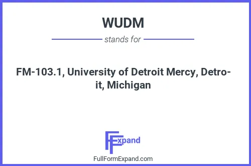 Full form of WUDM