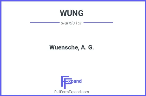 Full form of WUNG