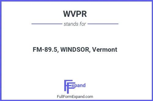 Full form of WVPR