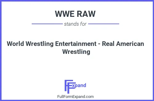 Full form of WWE RAW
