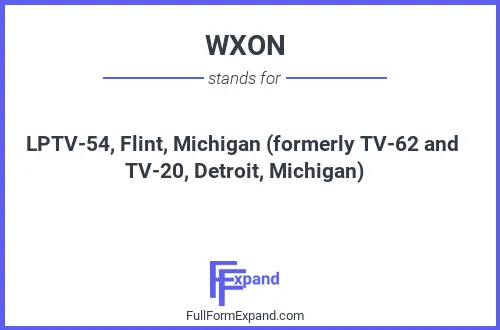 Full form of WXON