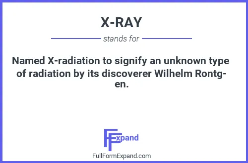 Full form of X-RAY