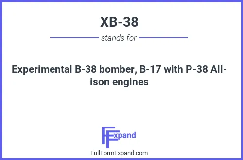 Full form of XB-38