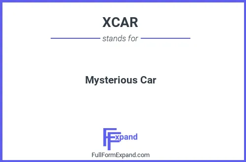 Full form of XCAR