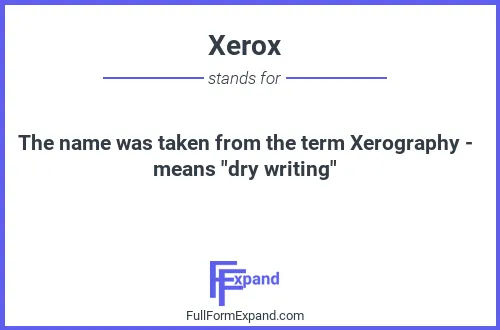 Full form of Xerox