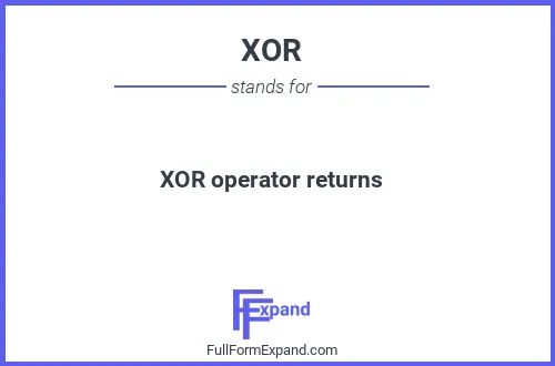 Full form of XOR