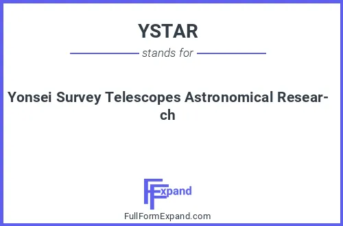 Full form of YSTAR