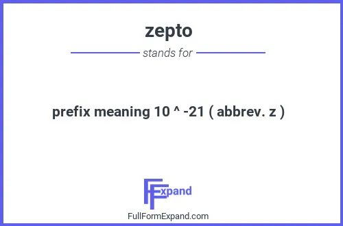Full form of zepto
