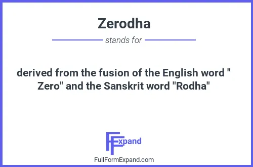 Full form of Zerodha