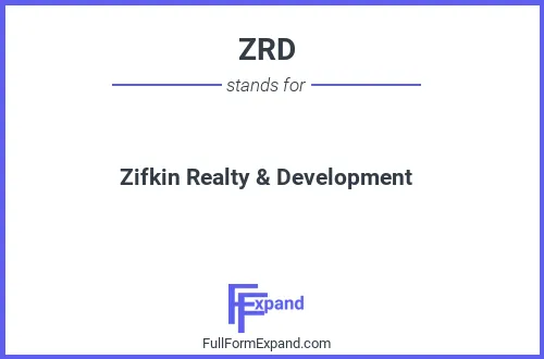 Full form of ZRD