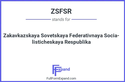 Full form of ZSFSR