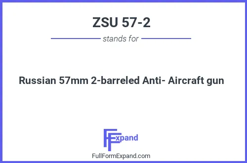 Full form of ZSU 57-2